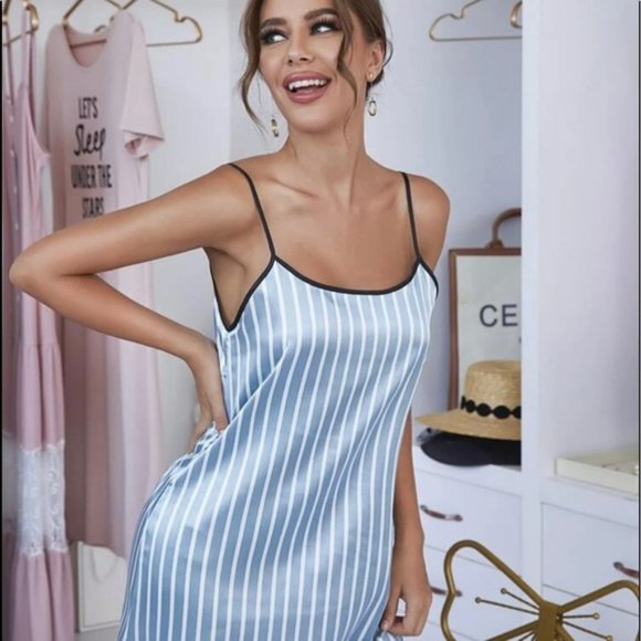 Blue Striped Nightgown - Picture 1 of 4